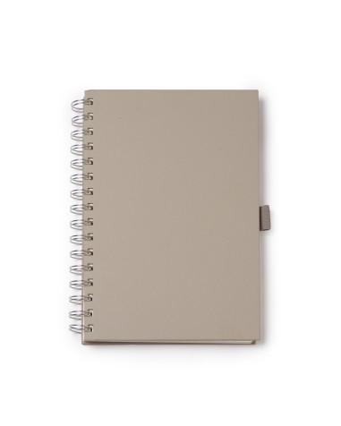 Carnet RANIC A5 à couverture grise, fabriqué à partir de briques de lait recyclées, personnalisable avec votre logo