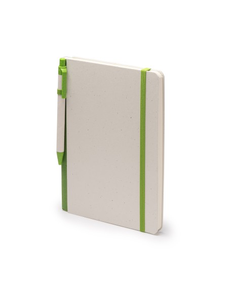 Notepad and pen made from recycled milk cartons.