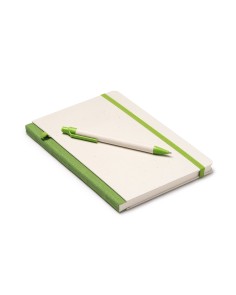 notepad with pen made from recycled milk cartons