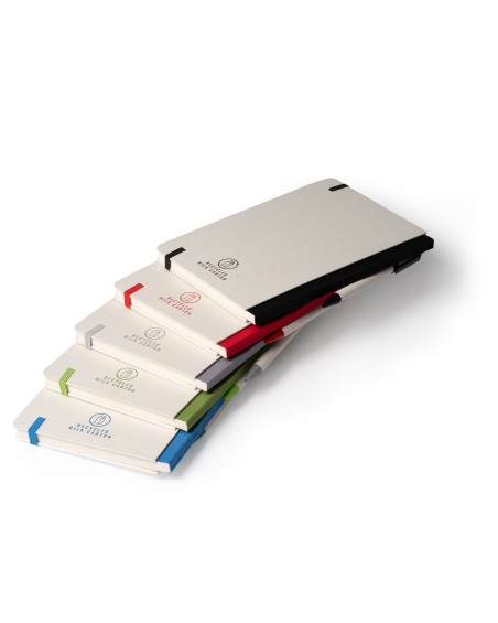 Details of the available colors of the notebook made from recycled milk cartons