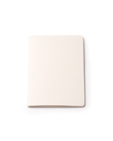 Bloc-notes fabriqué à partir de briques de lait recyclées, de couleur blanche, personnalisable avec le logo de votre entreprise