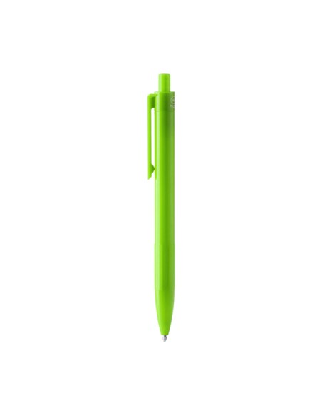 lime green ballpoint pen made from recycled plastic