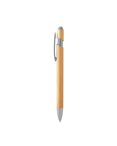VILON pen with bamboo body and matte silver chrome details