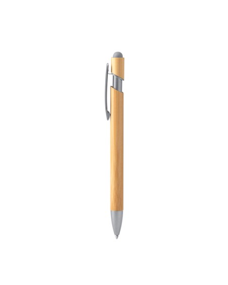 VILON pen with bamboo body and matte silver chrome details