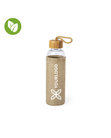 Bidó de línia nature en combinació de materials bambú i vidre. 500 ml de capacitat