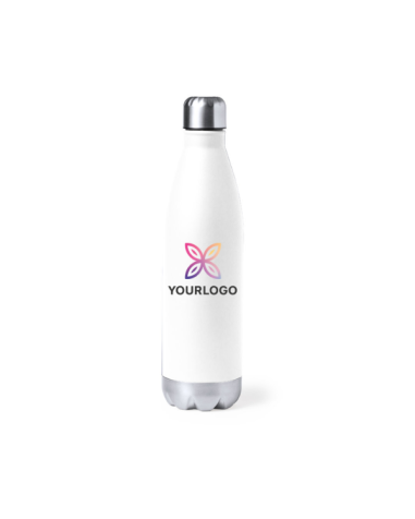 Bidó blanc tèrmic de 750 ml de capacitat, fabricat en acer inox de doble paret.