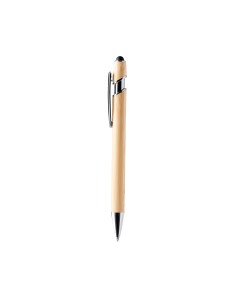 Pen with natural bamboo body, with blue ink and touch stylus for screens. 2
