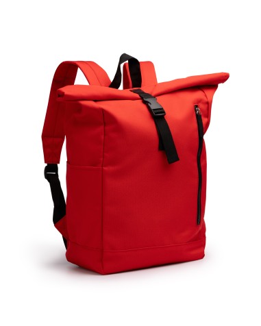 Red water-repellent RPET backpack