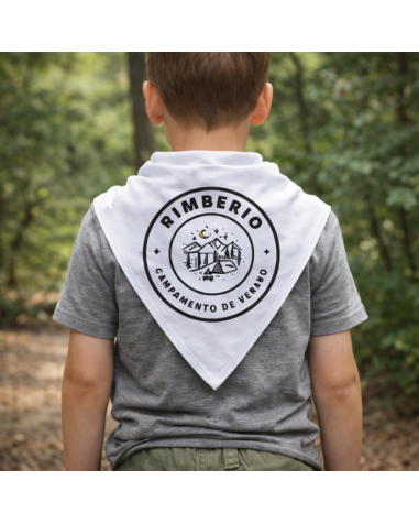 personalización en pañuelo triangular de poliéster para fiestas populares estampado