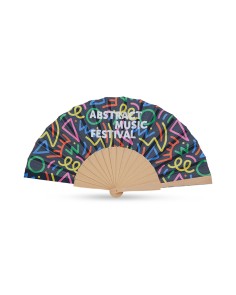 Abanico con tela personalizada a medida y varillas de madera