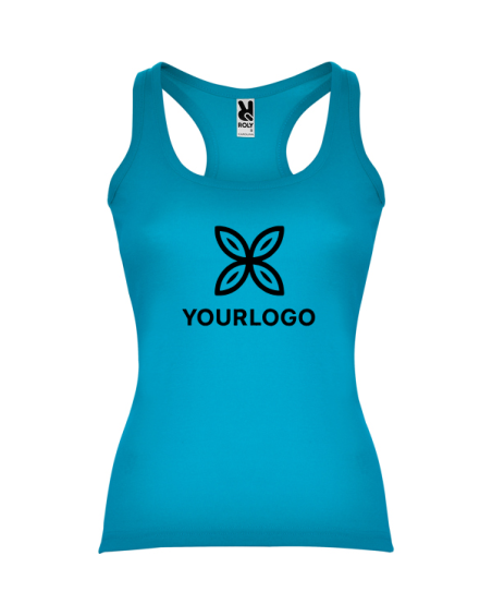 Women's fitted tank top made of 100% cotton, ribbed, 220 g/m² - Carolina Roly