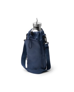 Sac bandoulière pour transporter une bouteille d'eau de 1,5 L avec poche avant et bandoulière réglable.