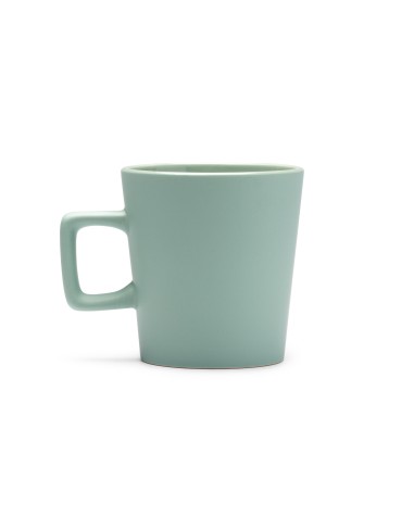 taza cerámica de elegante color verde mate para estampar tu marca
