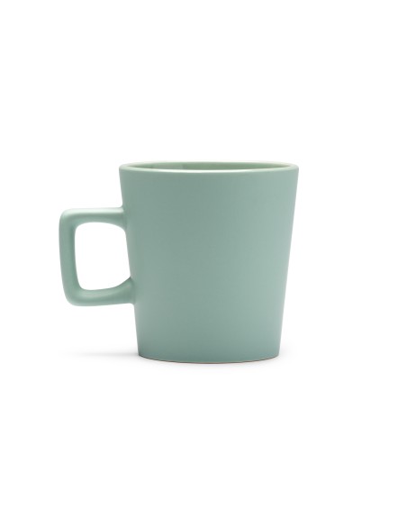 Elegant matte green ceramic mug for printing your brand