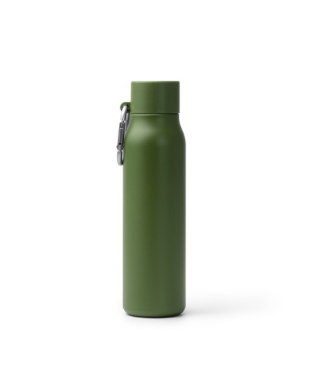 Customizable 550ml Recycled Stainless Steel Thermal Water Bottle with Carabiner - CUBEL