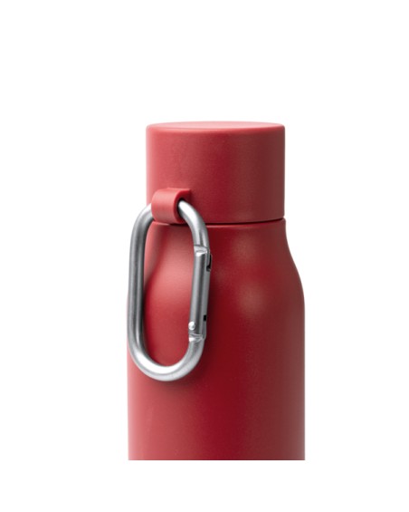 Bouteille isotherme à double paroi de 550 ml en acier inoxydable recyclé avec une finition rouge mate