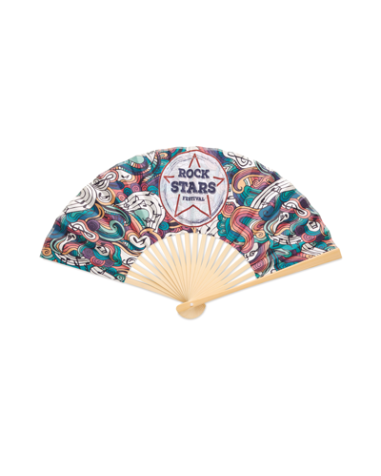 Personalized fabric fan - bamboo ribs