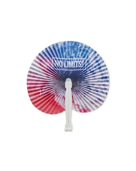 FAN WITH PLASTIC RIBS AND FULL-COLOR CUSTOM PAPER WITH YOUR DESIGN