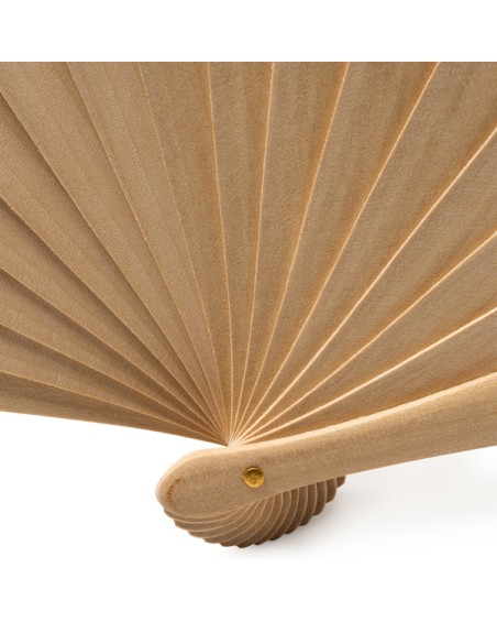 Detail of the natural wood ribs of the ZANTE customizable fan