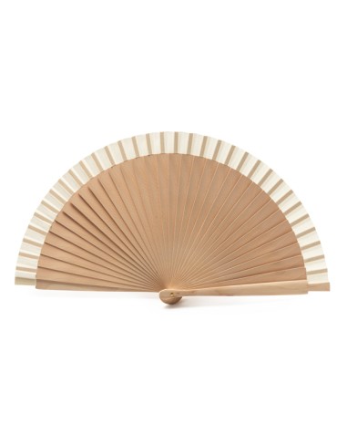 abanico elegante de madera natural y tela de algodón especial personalización para bodas y eventos elegantes