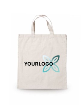 tote bag de algodón personalizado con elegante logo a todo color destacando la marca