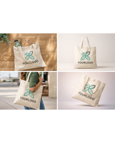 140g/m2 cotton shopping bag with long...