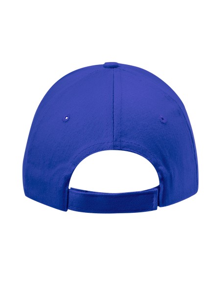 vista posterior del tancament de la gorra rubec personalitzable color blau