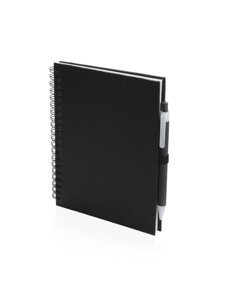 Libreta (18x15cm) y bolígrafo cartón reciclado - Koguel