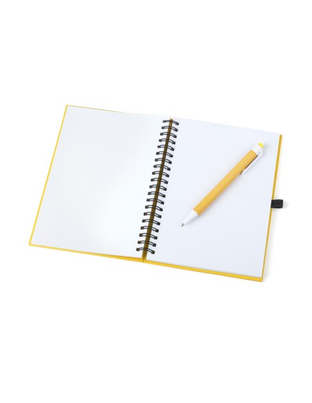 Notebook (18x15cm) and pen recycled cardboard - Koguel