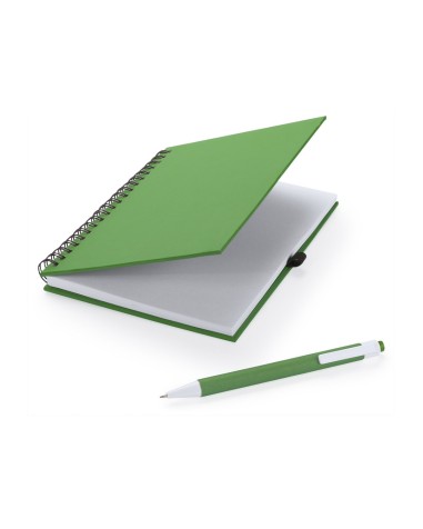 Libreta (18x15cm) y bolígrafo cartón... Libreta (18x15cm) y bolígrafo cartón...