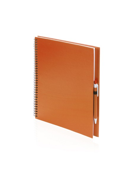 Notebook (23x29cm) and pen recycled cardboard - Tecnar