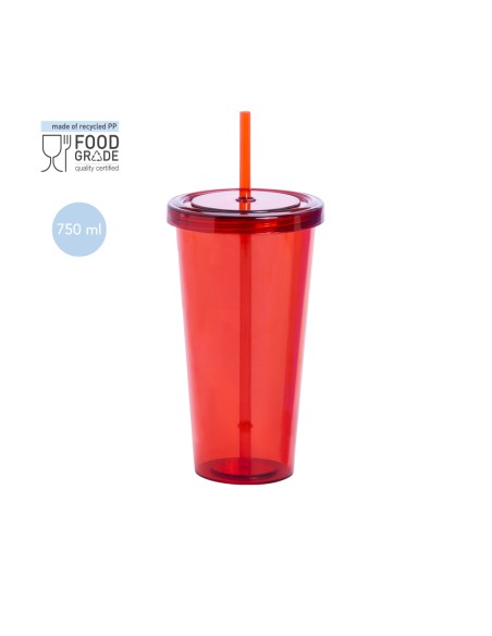 Vaso con pajita 750ml - Trinox