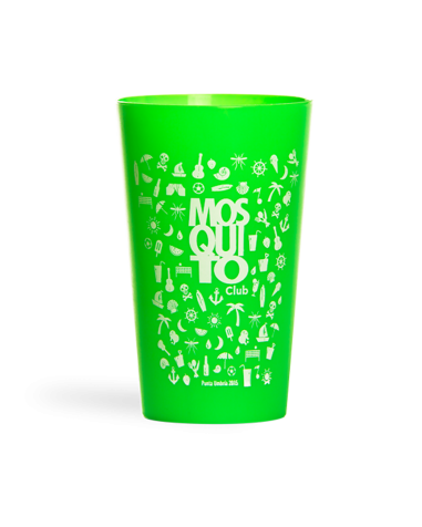 Reusable cup with personalized design in green
