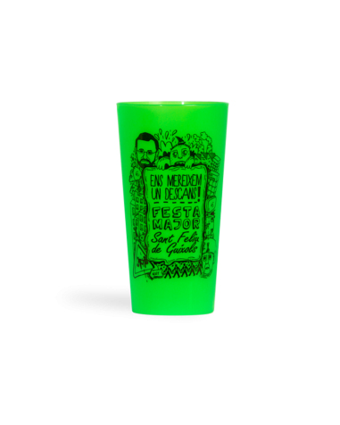 40cl reusable glass, customizable in green