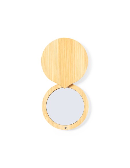 Miroir de Poche Pliable Personnalisable en Bambou - Susil
