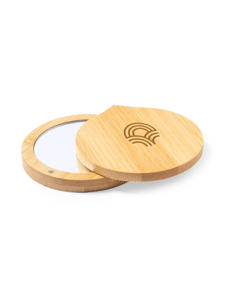 Miroir de Poche Pliable Personnalisable en Bambou - Susil