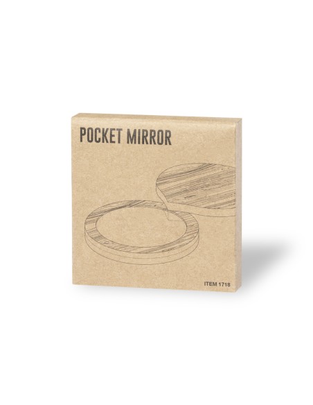 Miroir de Poche Pliable Personnalisable en Bambou - Susil