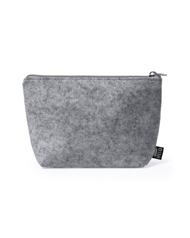 Sparkly grey felt toiletry bag, to personalize and give to clients