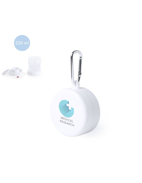 Folding glass and pill box with your logo - Berty