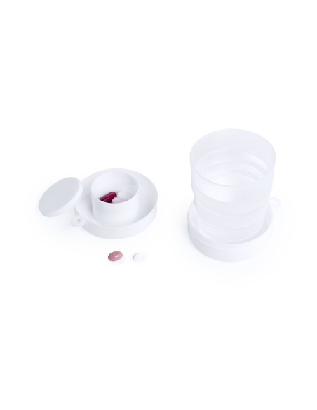 Folding glass and pill box with your logo - Berty