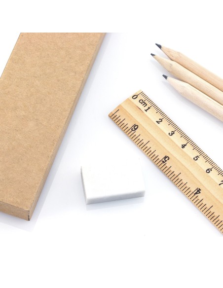 Set de escritura de madera y cartón reciclado Personalizable - Dony