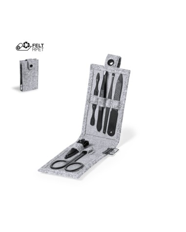 6-piece manicure set with grey recycled felt case