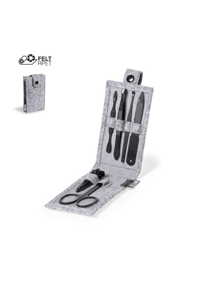 6-piece manicure set with grey recycled felt case
