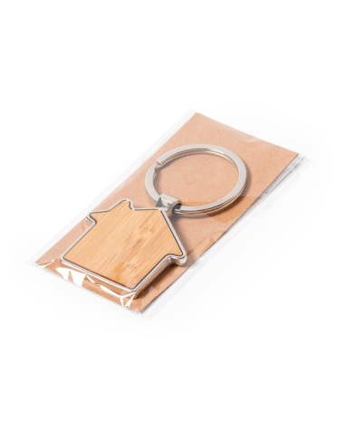 House shaped keychain in bamboo - Cutum House shaped keychain in bamboo - Cutum