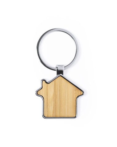 House shaped keychain in bamboo - Cutum House shaped keychain in bamboo - Cutum