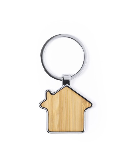House shaped keychain in bamboo - Cutum