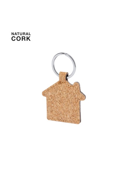 Cork House Keychain with your logo - Amuni