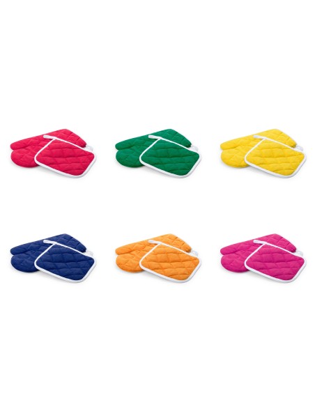 Kitchen set with oven mitt and pot holder for advertising - Leston