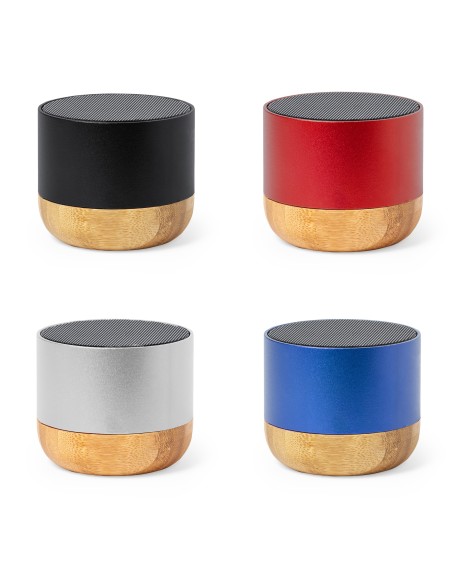 Customised recycled aluminium and bamboo speaker - Lops