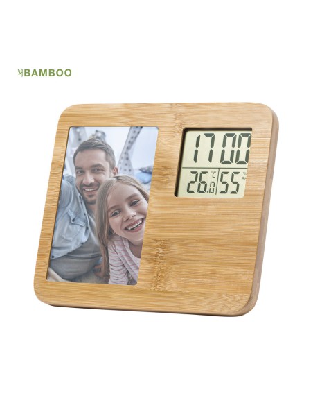 Cadre photo de table en bambou avec station météo - Krent